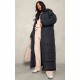 Tall Black Maxi Longline Hooded Puffer Coat Tall Black Maxi Longline Hooded Puffer Coat