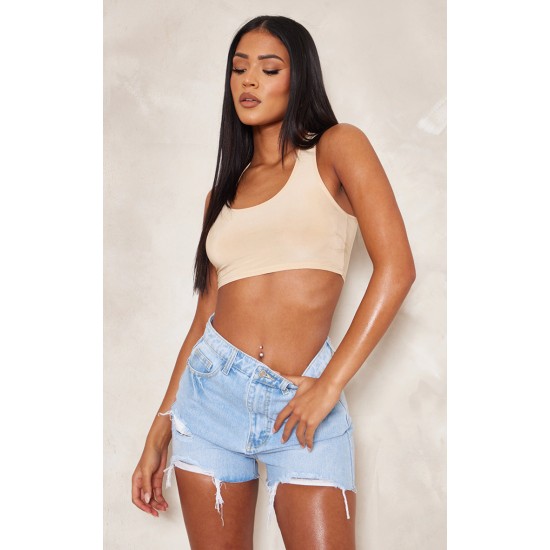 Tall Light Blue Wash Distressed Denim Shorts Tall Light Blue Wash Distressed Denim Shorts