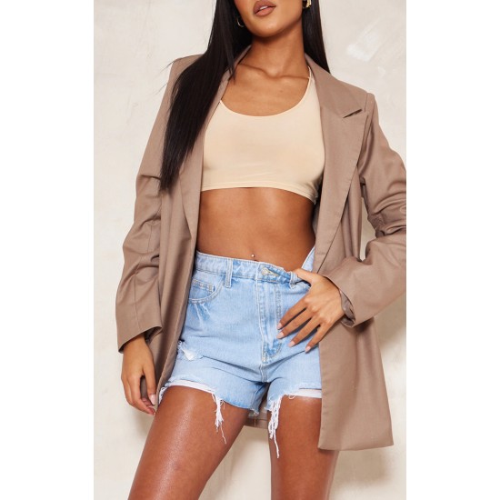 Tall Light Blue Wash Distressed Denim Shorts Tall Light Blue Wash Distressed Denim Shorts