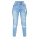 Petite Light Wash Ripped Skinny Jeans Petite Light Wash Ripped Skinny Jeans