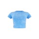 Blue Washed Longline Cotton Fitted T-shirt Blue Washed Longline Cotton Fitted T-shirt