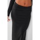 Black Premium Soft Touch Low Rise Maxi Skirt Black Premium Soft Touch Low Rise Maxi Skirt