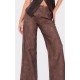 Petite Chocolate Faux Leather Wide Leg Pants Petite Chocolate Faux Leather Wide Leg Pants