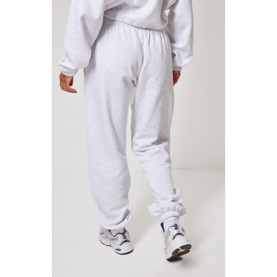 PRETTYLITTLETHING Grey Marl Oversized Cuffed Sweatpants PRETTYLITTLETHING Grey Marl Oversized Cuffed Sweatpants
