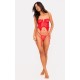 Red Lace Frill Underwired Corset Lingerie Set Red Lace Frill Underwired Corset Lingerie Set