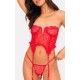 Red Lace Frill Underwired Corset Lingerie Set Red Lace Frill Underwired Corset Lingerie Set