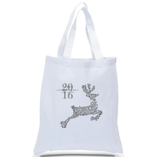 Reindeer Intricate Design Holiday Gift Tote Bag Reindeer Intricate Design Holiday Gift Tote Bag