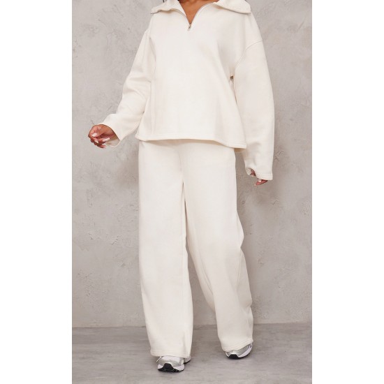 Maternity Cream Wide Leg Sweatpants Maternity Cream Wide Leg Sweatpants