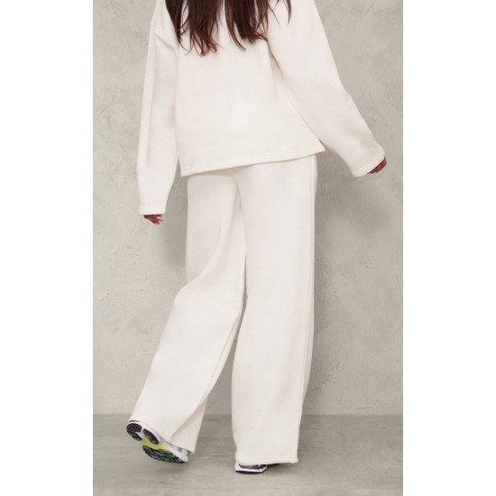 Maternity Cream Wide Leg Sweatpants Maternity Cream Wide Leg Sweatpants