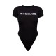 PRETTYLITTLETHING Black Logo Short Sleeved Bodysuit PRETTYLITTLETHING Black Logo Short Sleeved Bodysuit