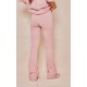 PRETTYLITTLETHING Light Pink Printed Flared Pants PRETTYLITTLETHING Light Pink Printed Flared Pants