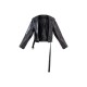 Black Faux Leather Relaxed Fit Belted Biker Jacket Black Faux Leather Relaxed Fit Belted Biker Jacket