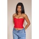 Dusty Red Bandage Hook And Eye Structured Corset Dusty Red Bandage Hook And Eye Structured Corset