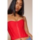 Dusty Red Bandage Hook And Eye Structured Corset Dusty Red Bandage Hook And Eye Structured Corset