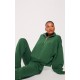 PRETTYLITTLETHING Forest Green Logo Embroidered Wide Leg Sweatpants PRETTYLITTLETHING Forest Green Logo Embroidered Wide Leg Sweatpants