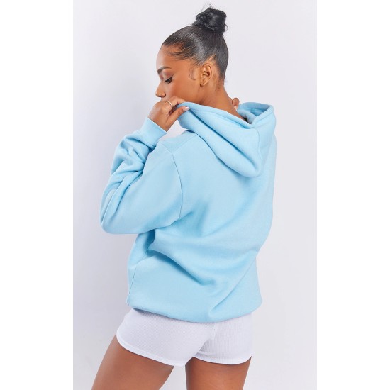 Baby Blue Oversized Fit Sweat Hoodie Baby Blue Oversized Fit Sweat Hoodie