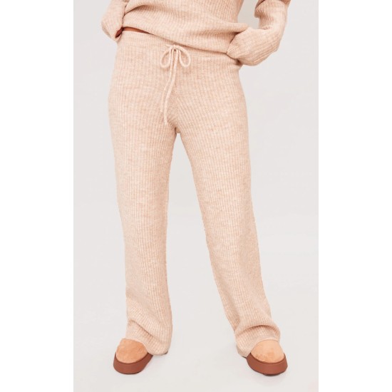 Petite Oatmeal Knit Wide Leg Pants Petite Oatmeal Knit Wide Leg Pants