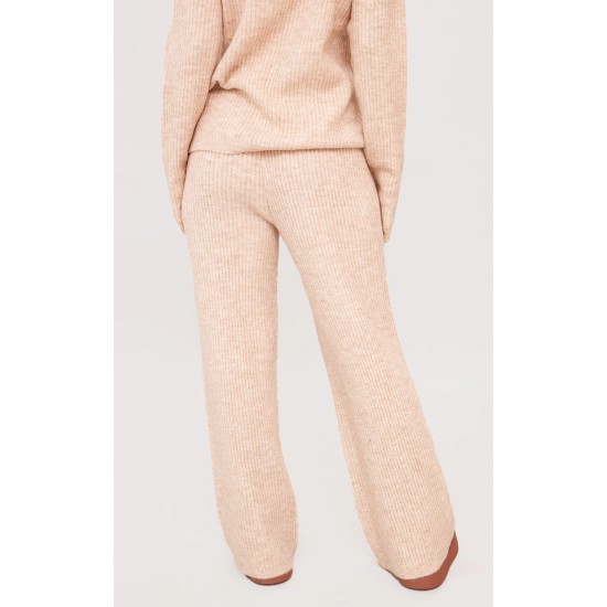 Petite Oatmeal Knit Wide Leg Pants Petite Oatmeal Knit Wide Leg Pants