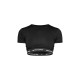 PRETTYLITTLETHING Black Tape Short Sleeve Pj Top PRETTYLITTLETHING Black Tape Short Sleeve Pj Top