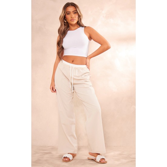 Stone Boxer Detail Drawstring Waist Pants Stone Boxer Detail Drawstring Waist Pants