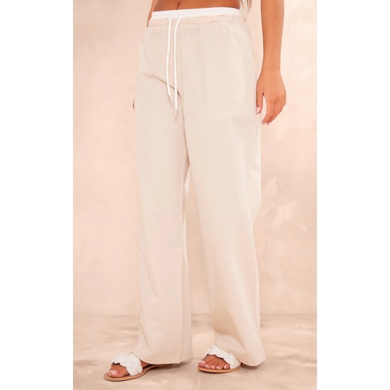 Stone Boxer Detail Drawstring Waist Pants Stone Boxer Detail Drawstring Waist Pants