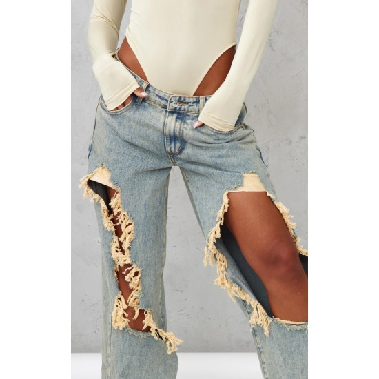 Vintage Wash Extreme Ripped Boyfriend Jean Vintage Wash Extreme Ripped Boyfriend Jean