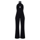 Black Cross Neck Tie Back Rib Jumpsuit Black Cross Neck Tie Back Rib Jumpsuit