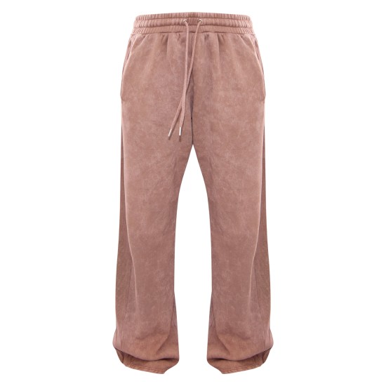 Taupe Washed Rib Panel Wide Leg Sweatpants Taupe Washed Rib Panel Wide Leg Sweatpants