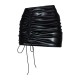 Black Faux Leather Ruched Micro Mini Skirt Black Faux Leather Ruched Micro Mini Skirt