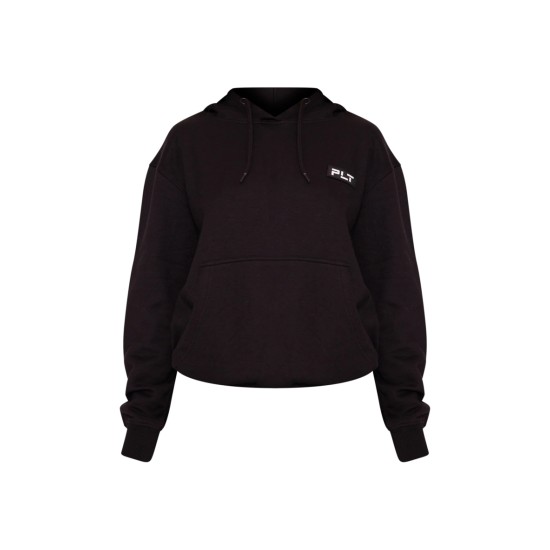 PRETTYLITTLETHING Petite Black Badge Detail Oversize Hoodie PRETTYLITTLETHING Petite Black Badge Detail Oversize Hoodie