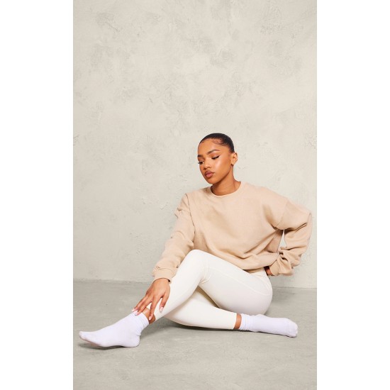 Sand Oversized Plain Fit Sweatshirt Sand Oversized Plain Fit Sweatshirt