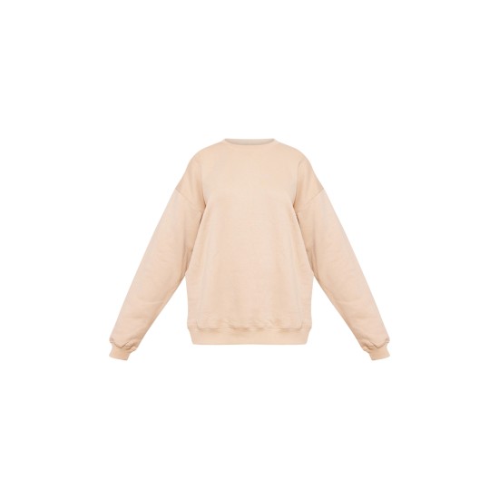 Sand Oversized Plain Fit Sweatshirt Sand Oversized Plain Fit Sweatshirt
