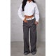 Tall Charcoal Fold Over Front Pants Tall Charcoal Fold Over Front Pants