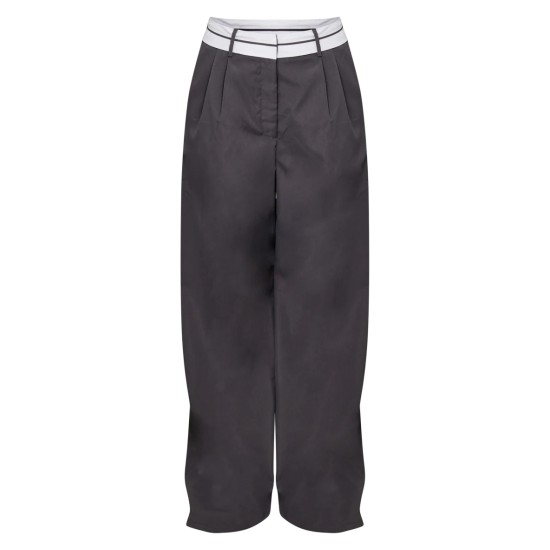 Tall Charcoal Fold Over Front Pants Tall Charcoal Fold Over Front Pants