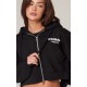 PRETTYLITTLETHING Black Premium Print Zip Front Hoodie PRETTYLITTLETHING Black Premium Print Zip Front Hoodie