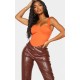 Shape Orange Woven Corset Crop Top Shape Orange Woven Corset Crop Top