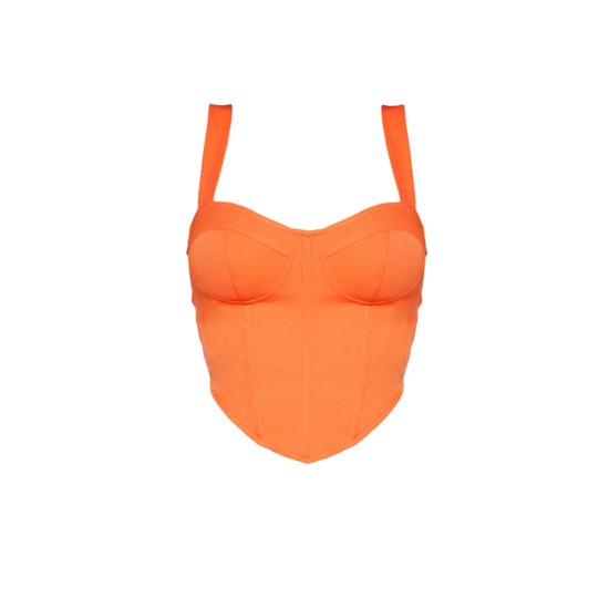 Shape Orange Woven Corset Crop Top Shape Orange Woven Corset Crop Top