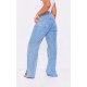 Plus Light Wash Split Hem Jeans Plus Light Wash Split Hem Jeans