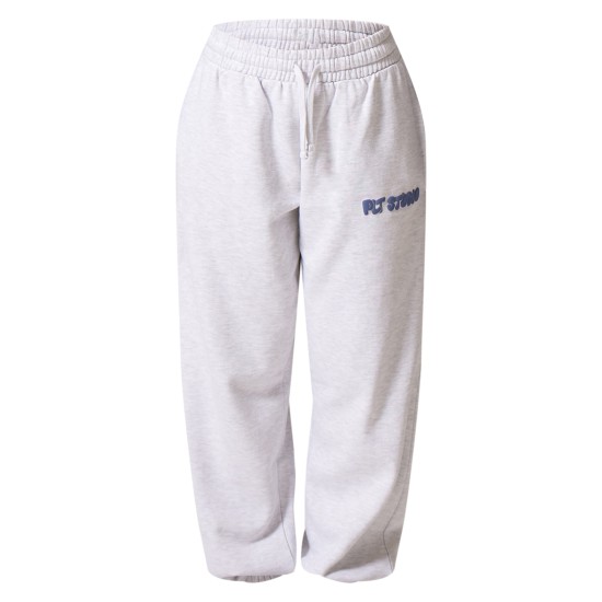 PRETTYLITTLETHING Ash Grey Premium Studio Print Cuffed Sweatpants PRETTYLITTLETHING Ash Grey Premium Studio Print Cuffed Sweatpants