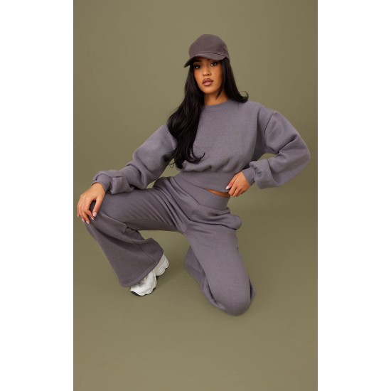 Tall Steel Blue Cropped Oversized Sweatshirt Tall Steel Blue Cropped Oversized Sweatshirt