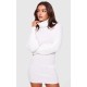 Cream Knitted Roll Neck Sweater Dress Cream Knitted Roll Neck Sweater Dress