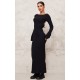Black Heavy Brushed Rib Tie Back Maxi Dress Black Heavy Brushed Rib Tie Back Maxi Dress