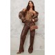 Chocolate Washed Faux Leather Dip Hem Corset Chocolate Washed Faux Leather Dip Hem Corset