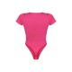 PRETTYLITTLETHING Hot Pink Logo Short Sleeve Bodysuit PRETTYLITTLETHING Hot Pink Logo Short Sleeve Bodysuit
