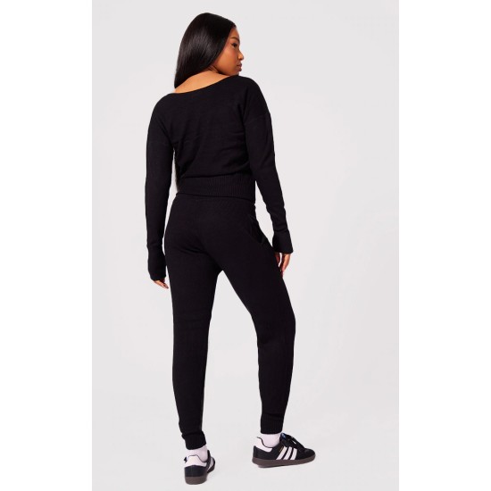 Black Knit Lounge Set Black Knit Lounge Set