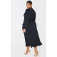 Plus Black Ruffle Wrap Front Midi Dress Plus Black Ruffle Wrap Front Midi Dress