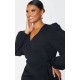 Plus Black Ruffle Wrap Front Midi Dress Plus Black Ruffle Wrap Front Midi Dress