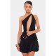 Petite Black Halterneck Trim Detail Shift Mini Dress Petite Black Halterneck Trim Detail Shift Mini Dress
