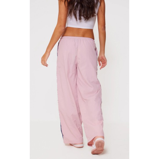 Pink Shell Side Stripe Detail Wide Leg Pants Pink Shell Side Stripe Detail Wide Leg Pants