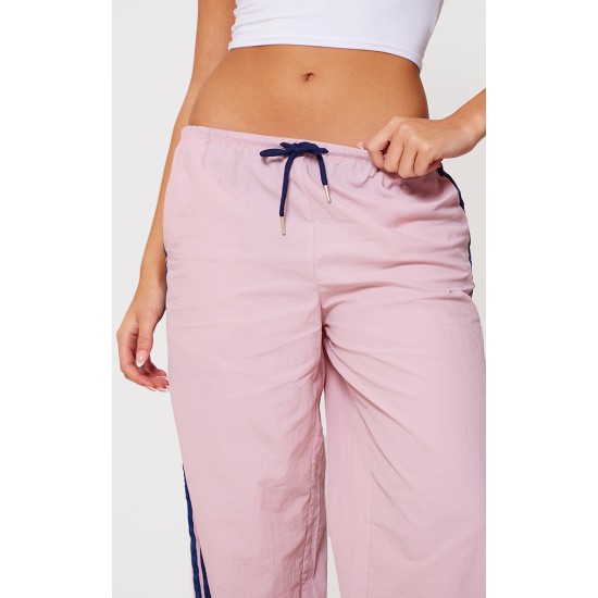 Pink Shell Side Stripe Detail Wide Leg Pants Pink Shell Side Stripe Detail Wide Leg Pants